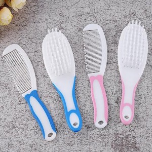 Hot 2Pcs/Set Baby Hairbrush Comb Portable Newborn Infant Toddlers Soft Hair Brush Head Massager Set Baby Kids Hair Care Supplies