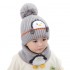 1 To 4 Years Old Baby Kids Beanie Sets Cute Penguin 2 Pcs 2023 Boys Girls Winter Villus Hat Scarf Set Fashion Winter Warm Caps