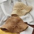 Girls Straw Hat Summer Beach Baby SunHat Round Top Raffia Wide Brim Straw Hats Children Bow Design Women Parent-Child Beach Caps