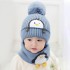 1 To 4 Years Old Baby Kids Beanie Sets Cute Penguin 2 Pcs 2023 Boys Girls Winter Villus Hat Scarf Set Fashion Winter Warm Caps