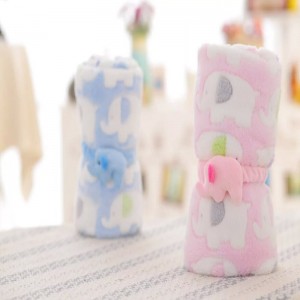 High Quality Multi-function Coral Fleece Elephant Printing Blankets Air Conditioning Blanket Baby Blanket Cape Rolls Carpet